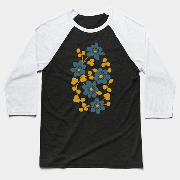 Floral pattern. Hepatica flowers Baseball T-Shirt by lents